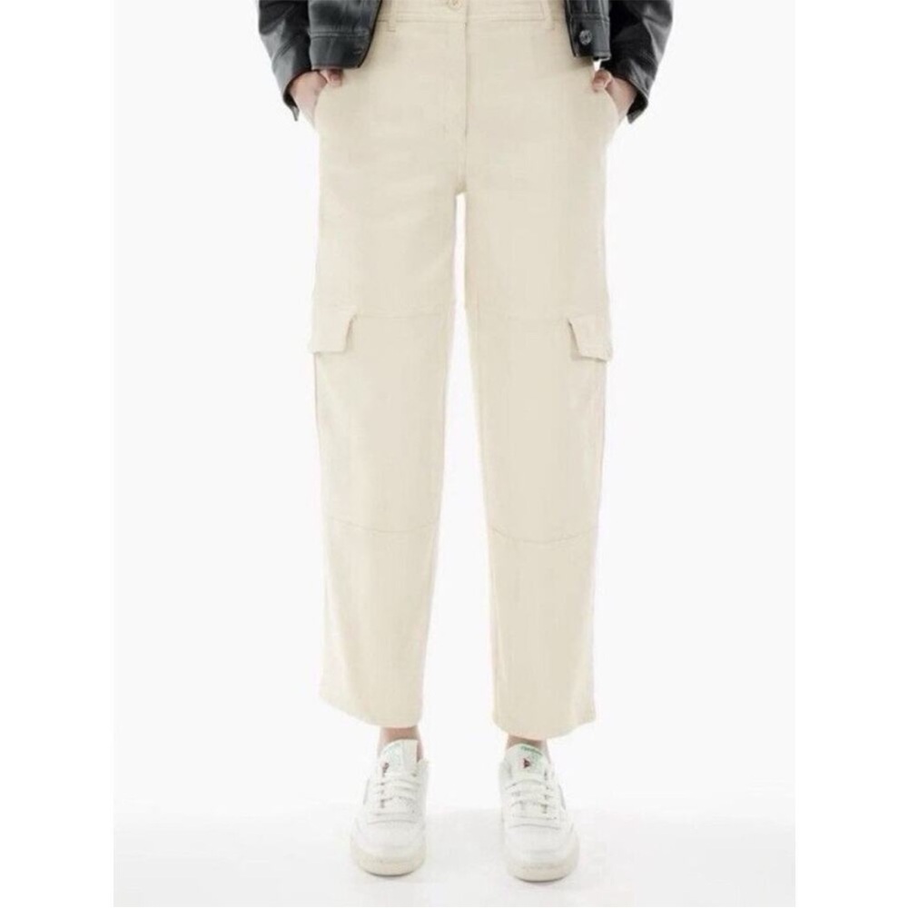Aritzia Wilfred Free Modern Cargo Pant Birch Off White Cream 10 NWOT